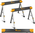 Sawhorse Portable Folding Workbench, 1300lbs Capacity 2 Positions, 2 Pack E235223