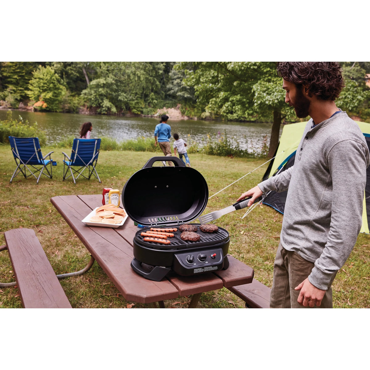 Black Tabletop 2 Burner Propane Gas Grill S89737