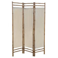 Bamboo and Canvas 47.2 inch Folding Room Divider D249585