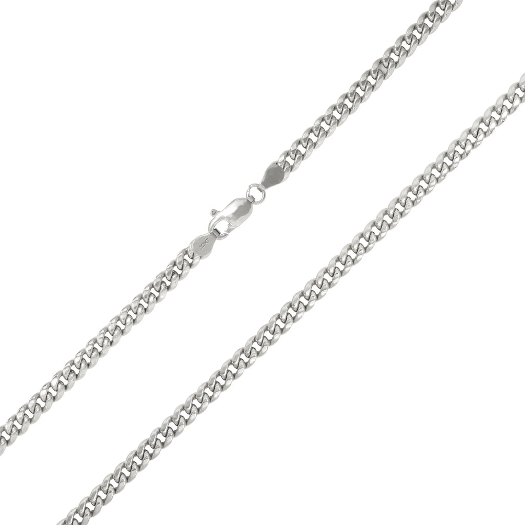 10k White Gold Miami Cuban Link Chain Necklace 16" - 30" T8113