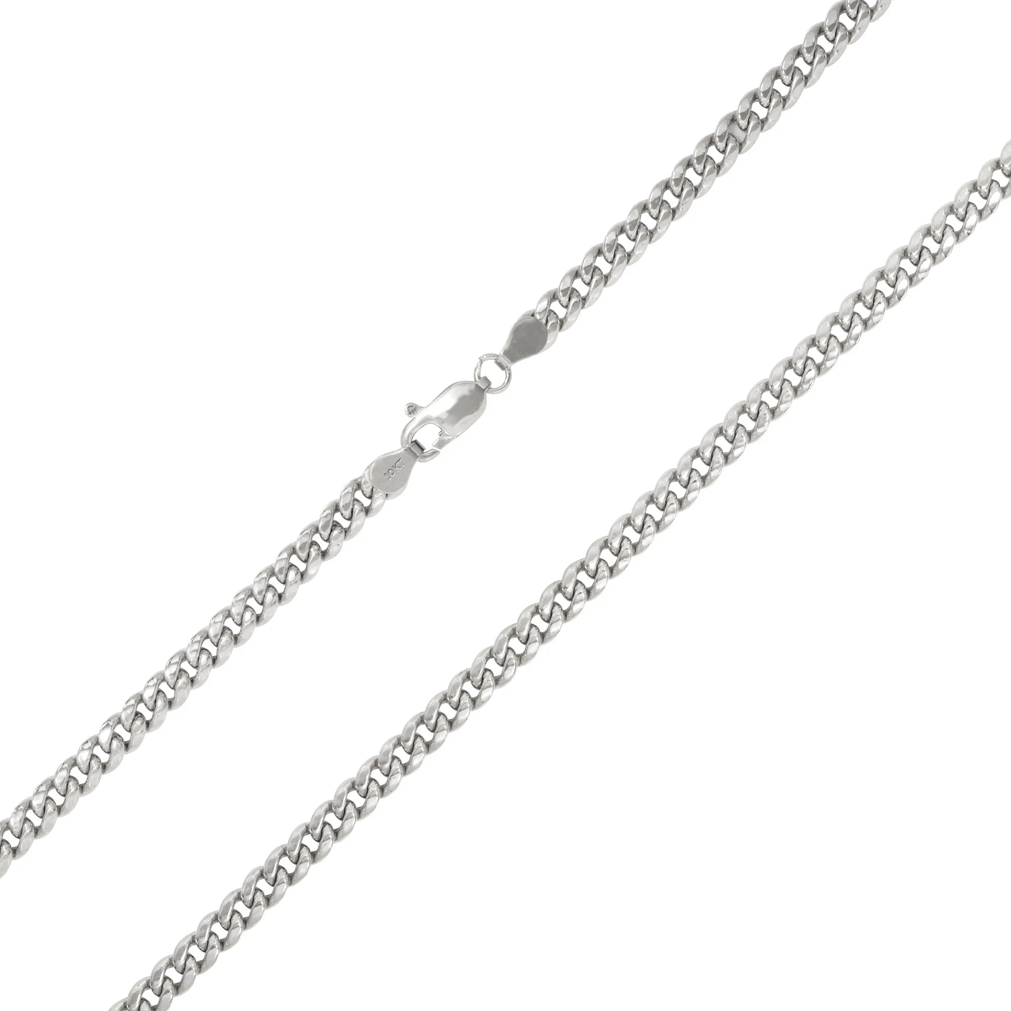 10k White Gold Miami Cuban Link Chain Necklace 16" - 30" T8113