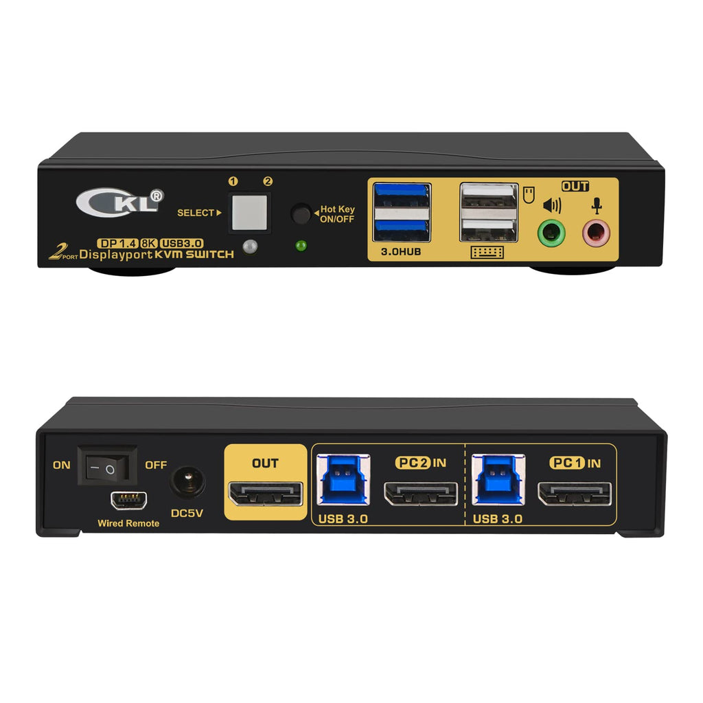 2 Port KVM Switch Dual Monitor HDMI 4K 60Hz with Cables Q262