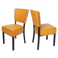 Orange Leather Side Chair Set of 2 O532477