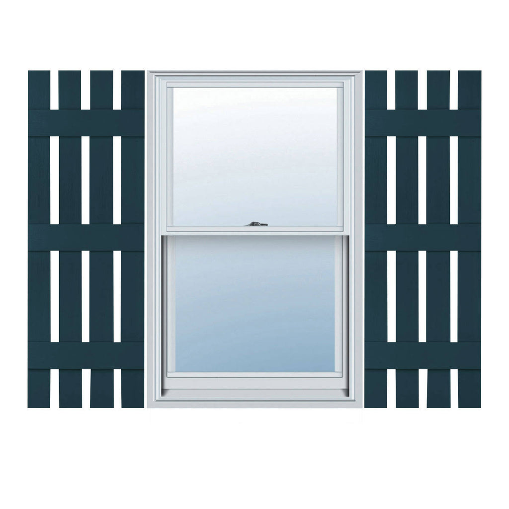 Midnight Blue Vinyl Board-n-Batten Shutters G954