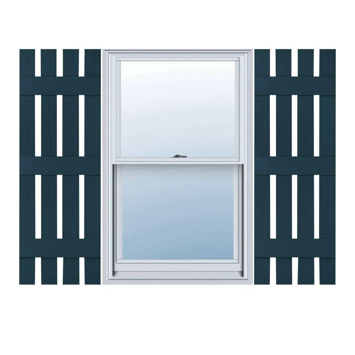 Midnight Blue Vinyl Board-n-Batten Shutters G954