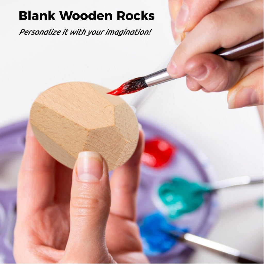 20 Pcs Wooden Stacking Rocks Irregular Building Blocks L962600