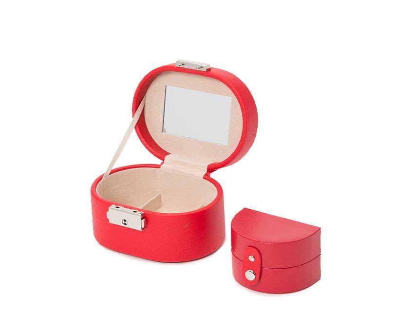 Red Saffiano Mini Oval Box A93797