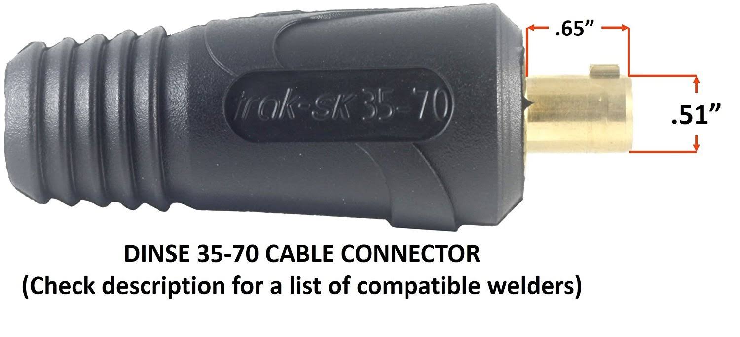 200 Amp Welding Ground Clamp Lead Assembly with Dinse Connector and #2 AWG Cable (75 Feet) E21920