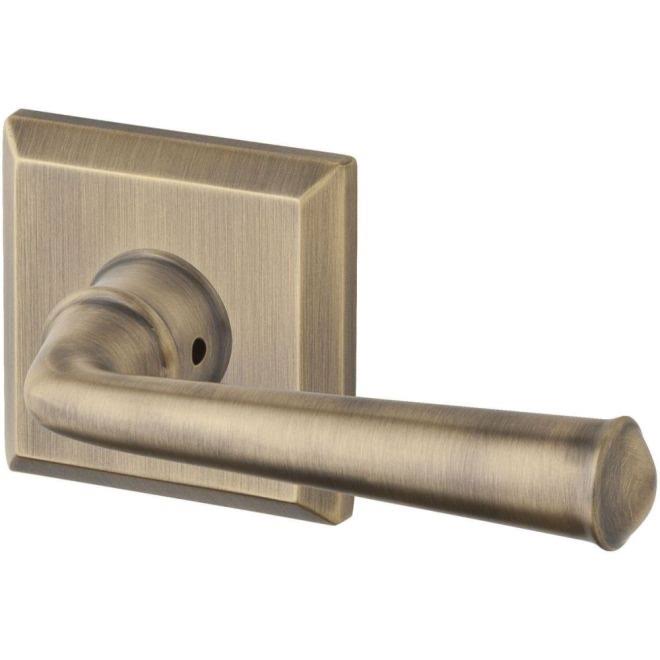 Matte Brass & Black Passage Lever and Square Rose F806