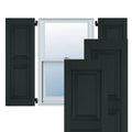 Dark Green Real Wood Pine Raised Panel Shutters Pair U254