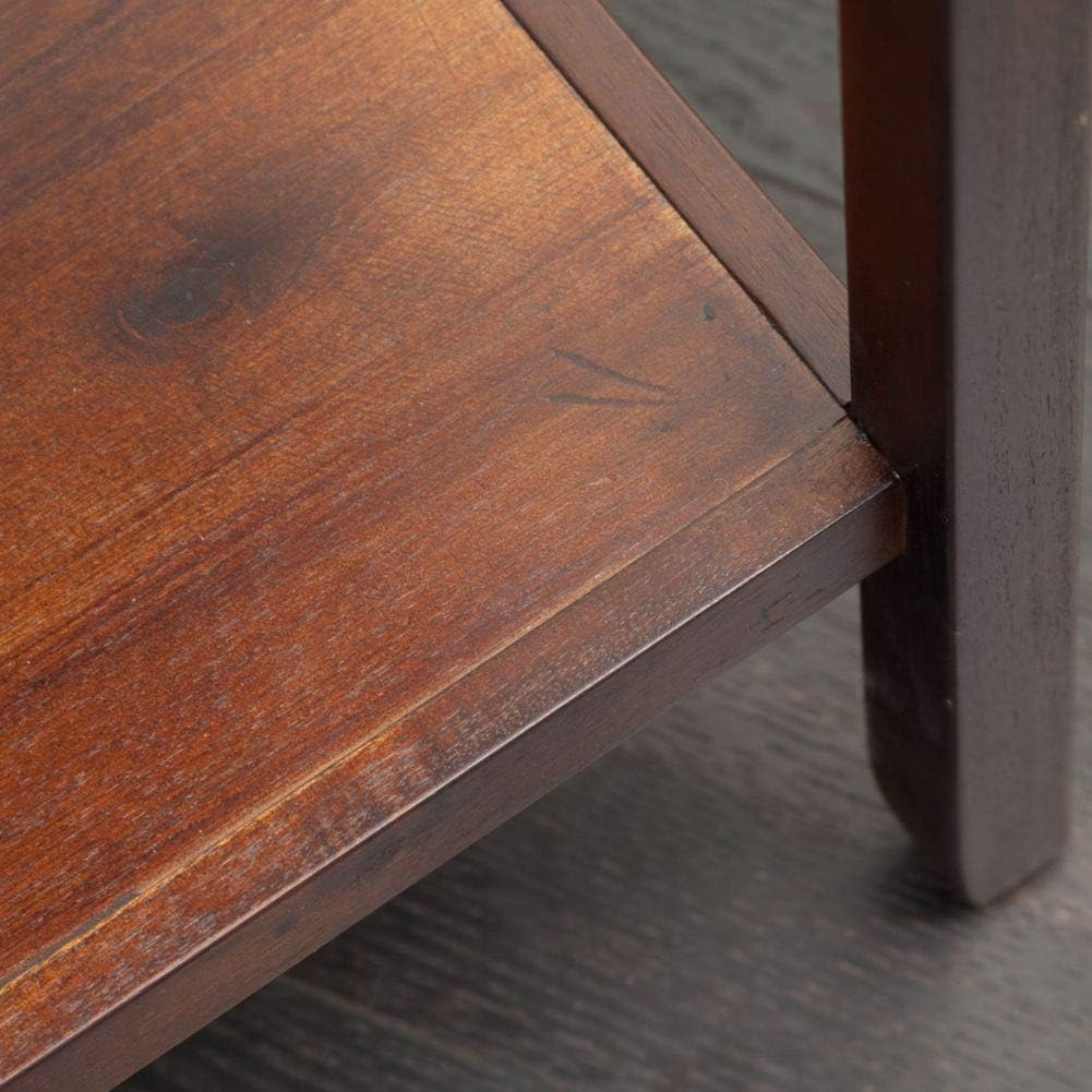 Brown Mahogany Acacia Wood Accent Table E340