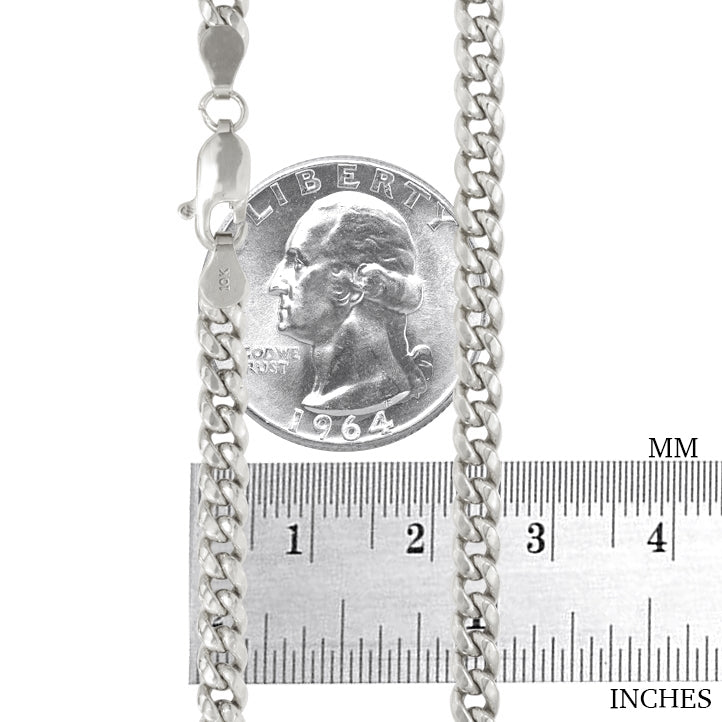 10k White Gold Miami Cuban Link Chain Necklace 16" - 30" T8113