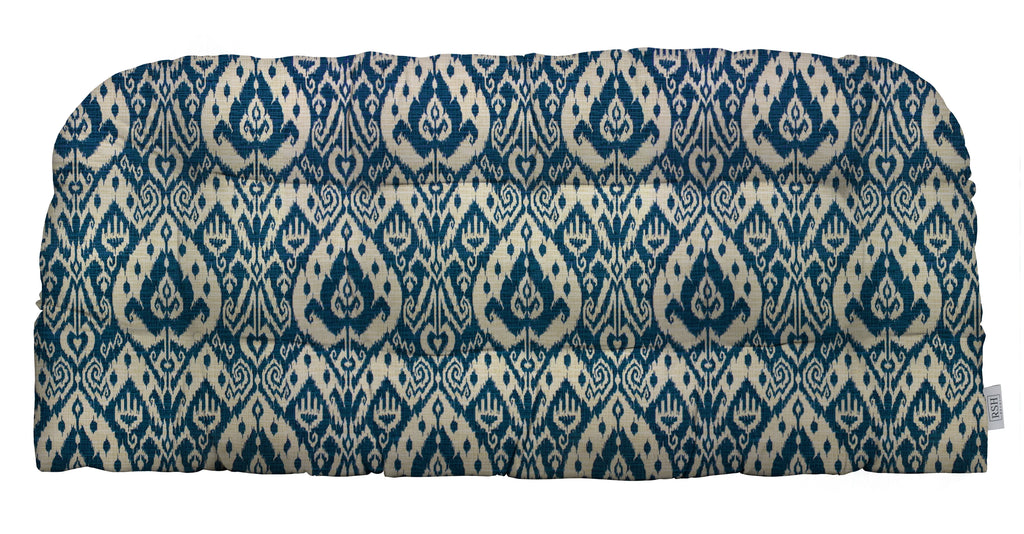 Marine Blue Tufted Wicker Loveseat Cushion D571833