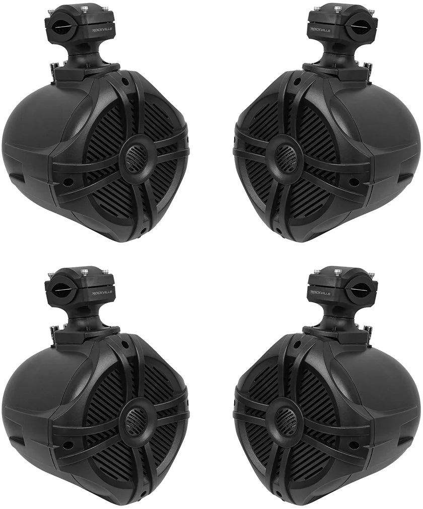 Black 6.5" 250w Marine Wakeboard Tower Speakers W755258