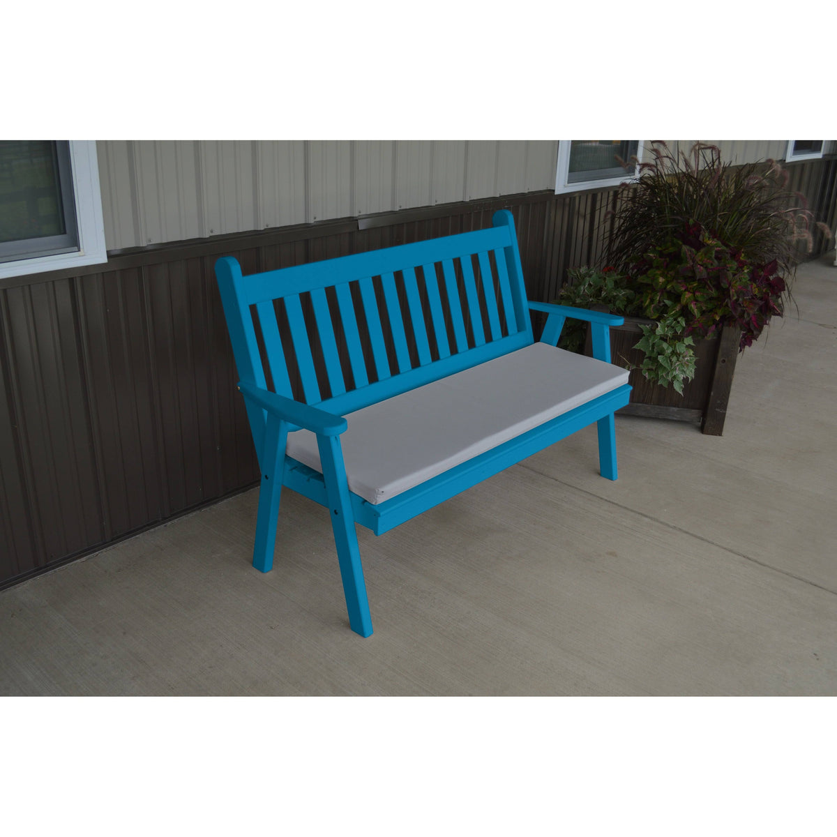 Caribbean Blue Traditional English Garden Bench F217