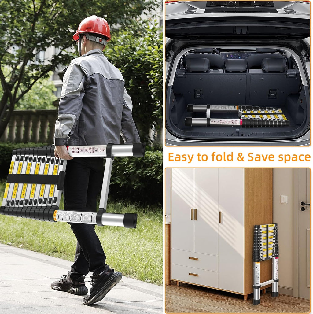 10.5ft Aluminum Telescoping Ladder with Hook J968312