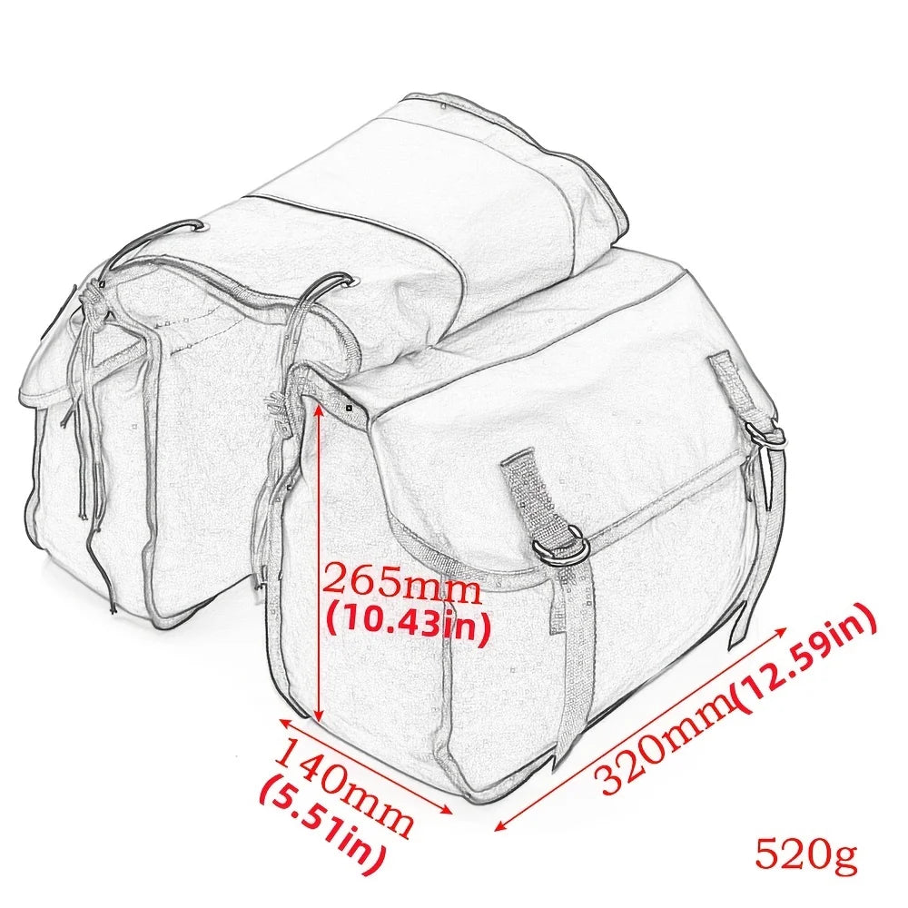 Canvas Waterproof Motorcycle Saddle Bag Panniers I4605
