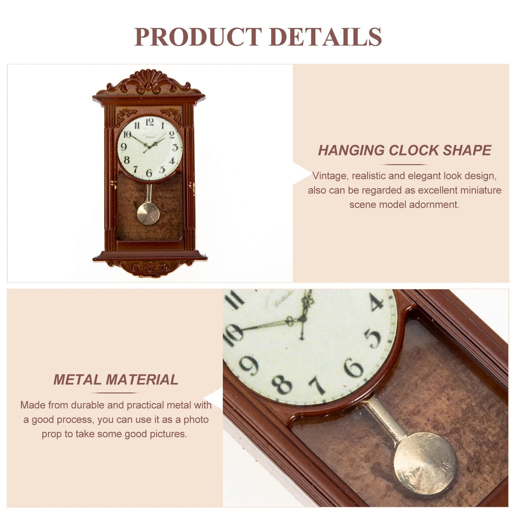 Mini Hanging Metal Doll House Clock Toy V859966