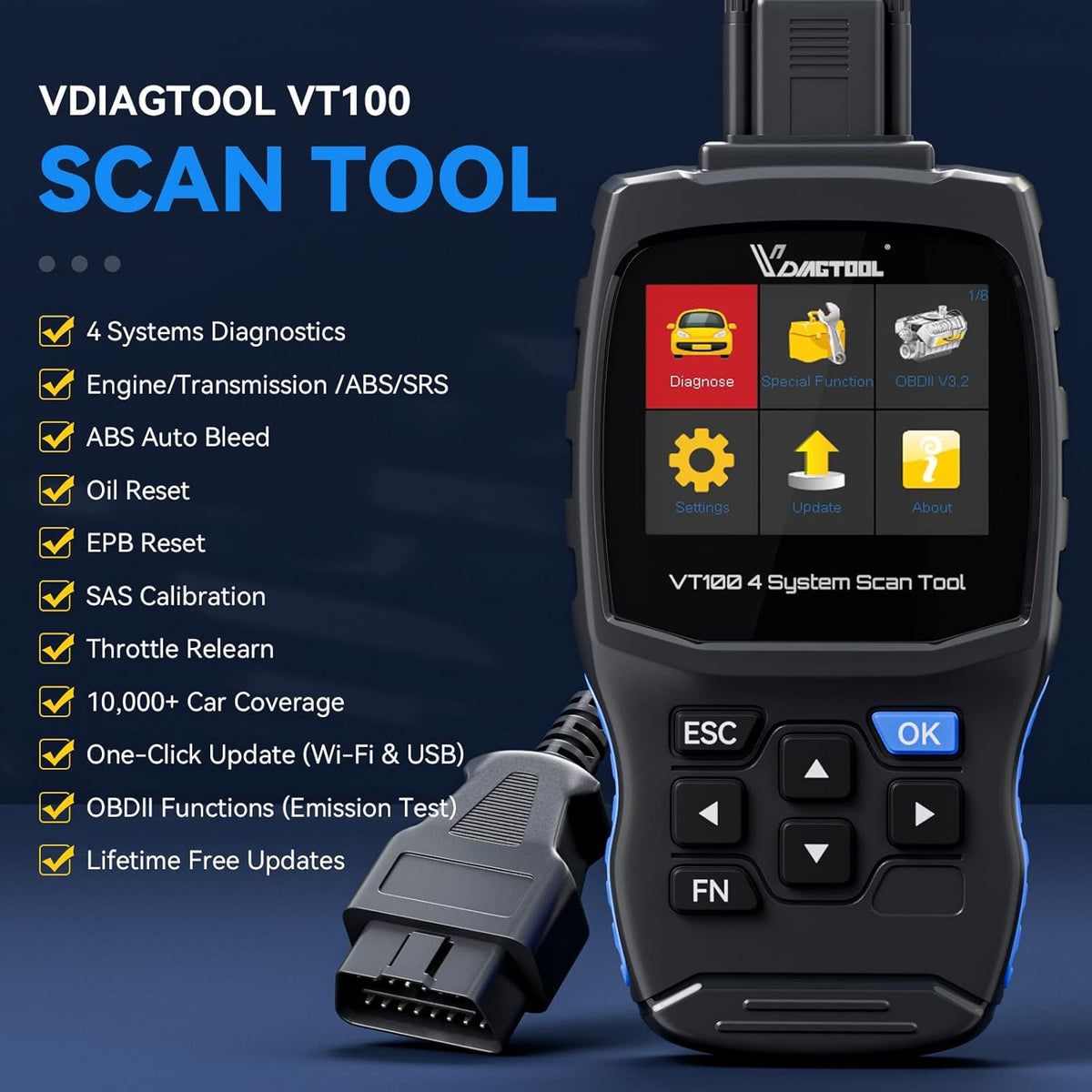 OBD2 Scanner Diagnostic Tool with ABS Bleed Y1599