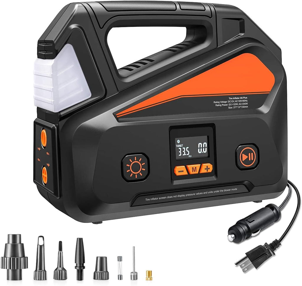 Car Tire Inflator Portable Air Compressor with Pressure Gauge, Pack of 2 Z51808