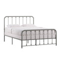 Queen Metal Spindle Bed with Headboard in Grey Z97017