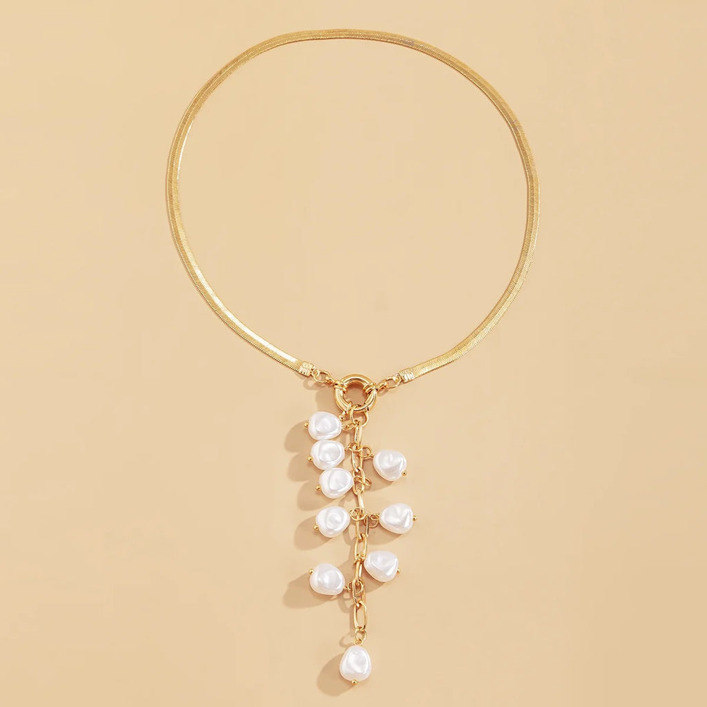 Faux Pearl Pendant Necklace L9995