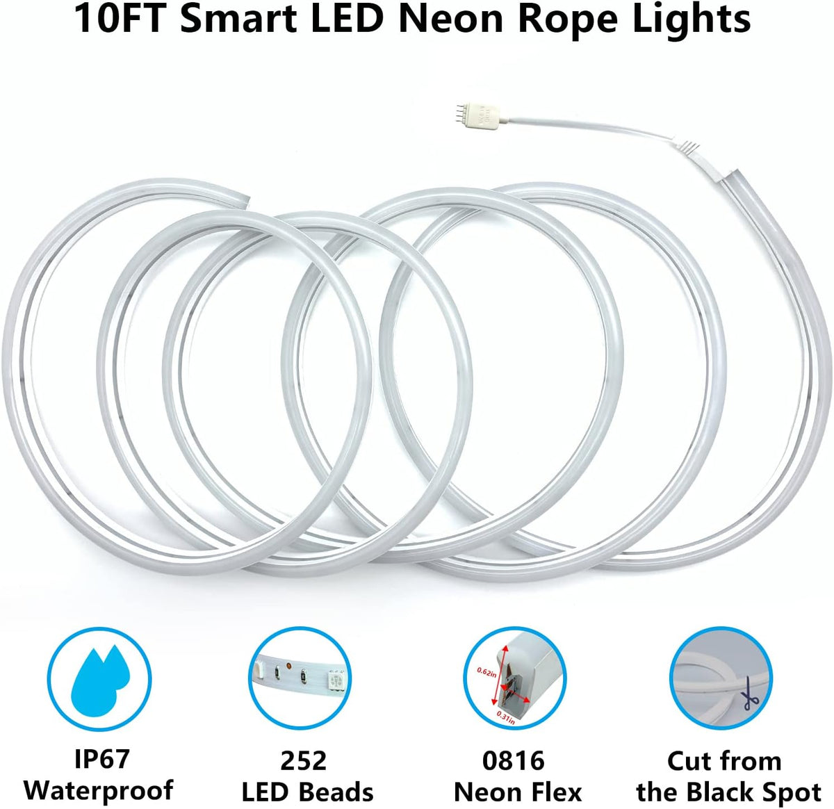 10FT 252 LEDs RGBIC Smart Strip Lights Pack of 2 H949