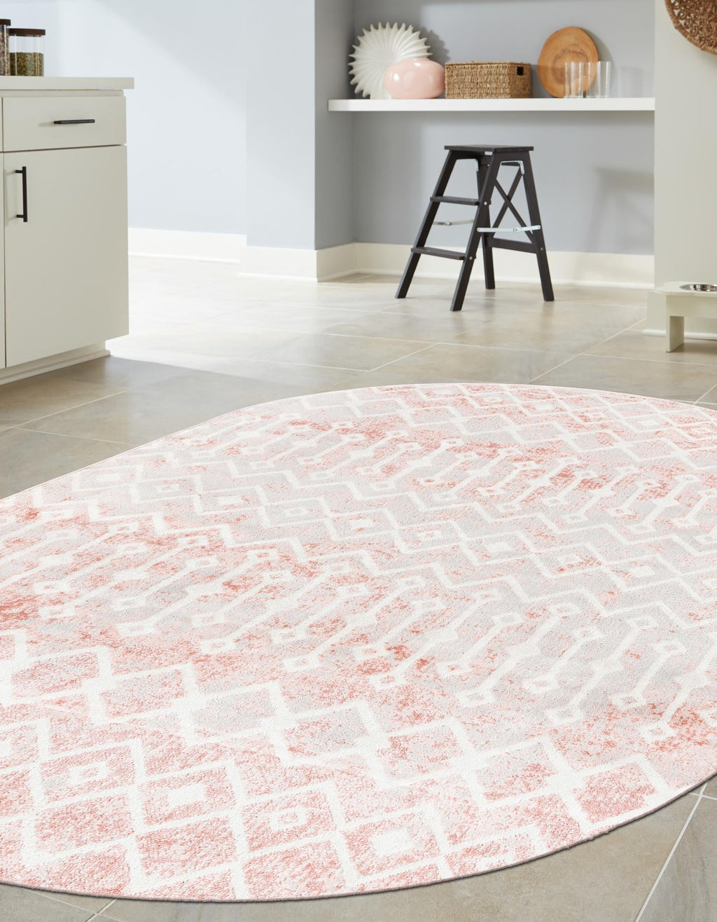 Oval Dusty Rose Low Rug P66678