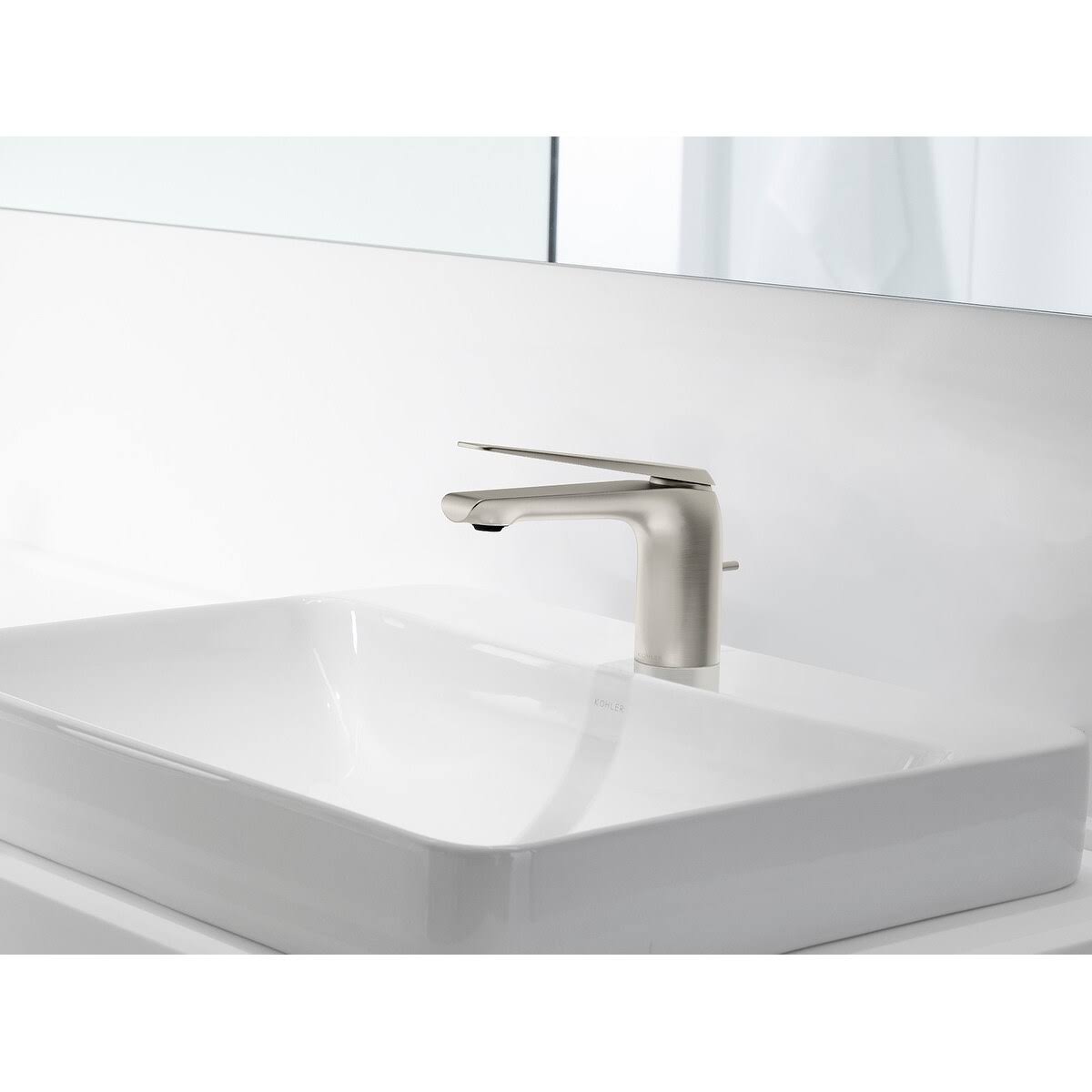 Bathroom Sink Spout with Tube Design Vibrant Titanium/Rose Gold O60309