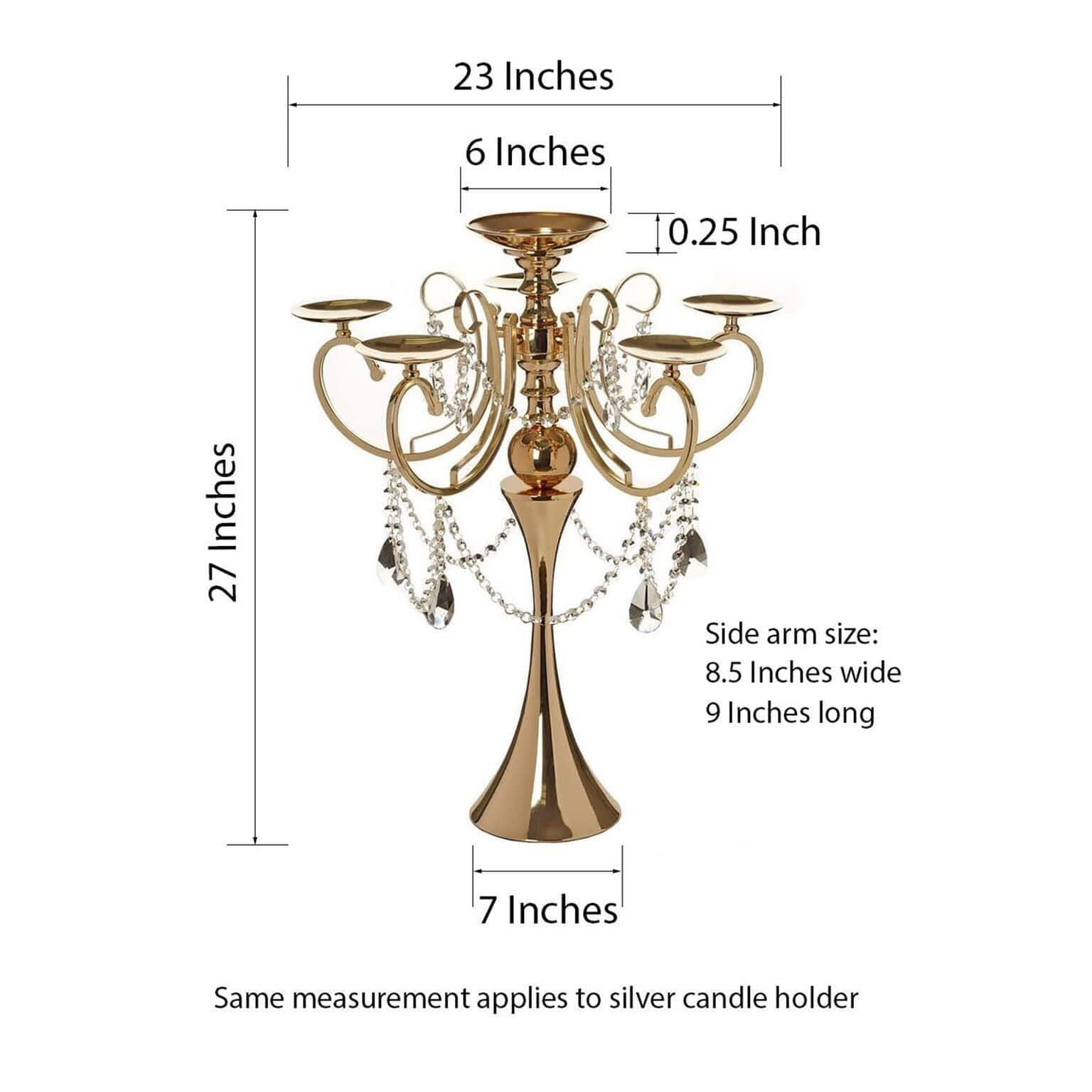 Silver Metal Candle Holder Candelabra X226581
