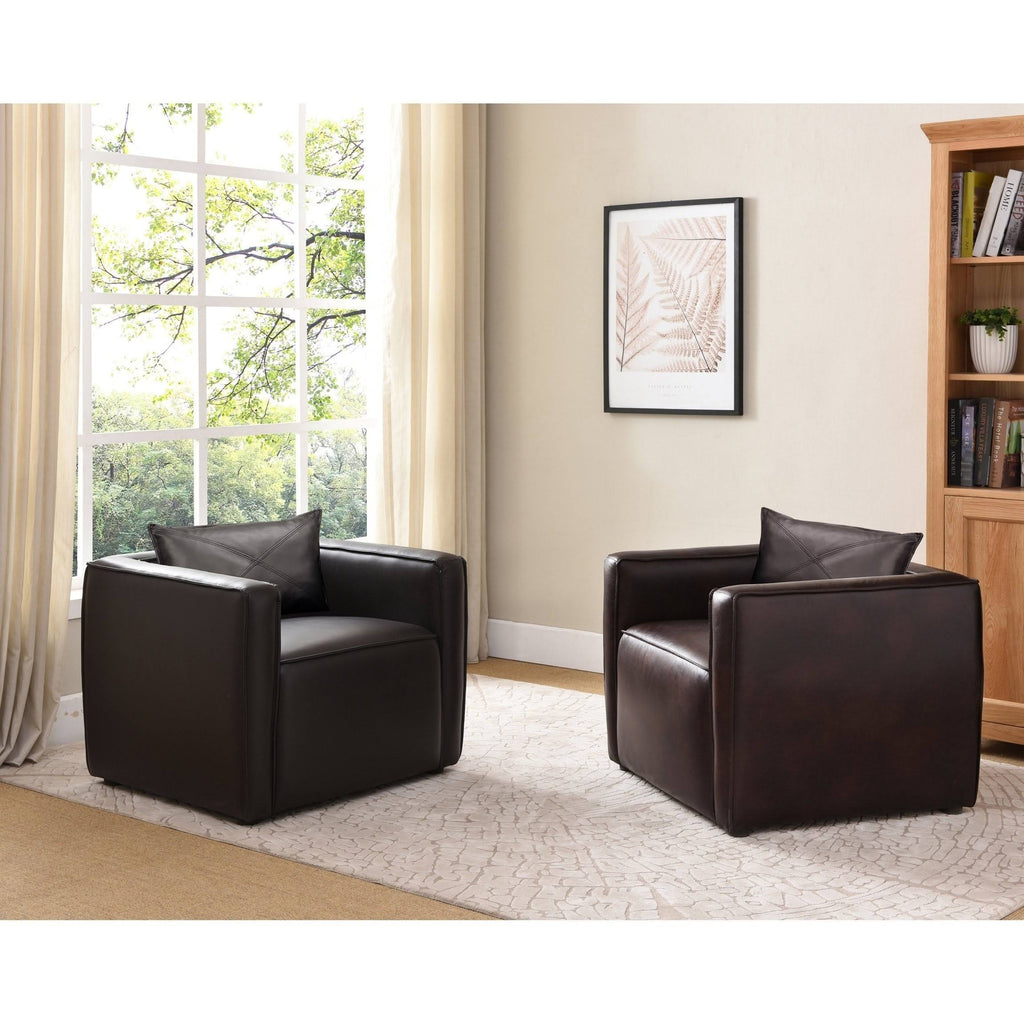 Distressed Grey Vinyl Padded Accent Chair Y18173