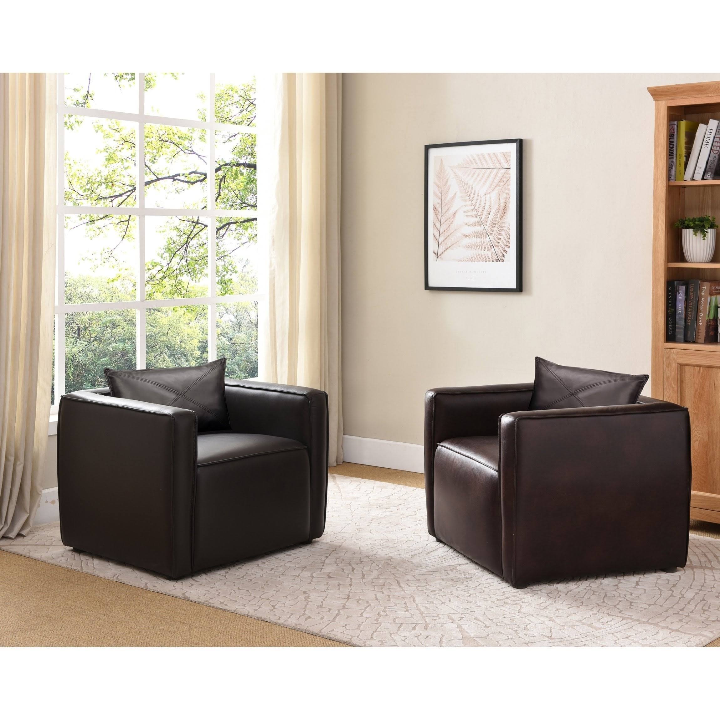 Distressed Grey Vinyl Padded Accent Chair Y18173