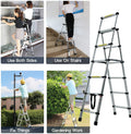 5+6 Steps Foldable Telescopic Aluminum Ladder W99899