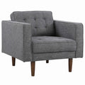 Gray Fabric Button Tufted Back Chair with Track Arms Y776106