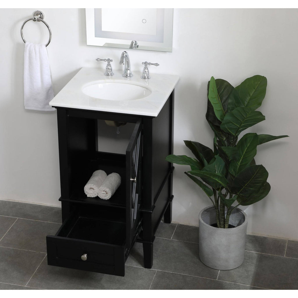 Grey Vanity Cabinet Set with Marble Top G19206