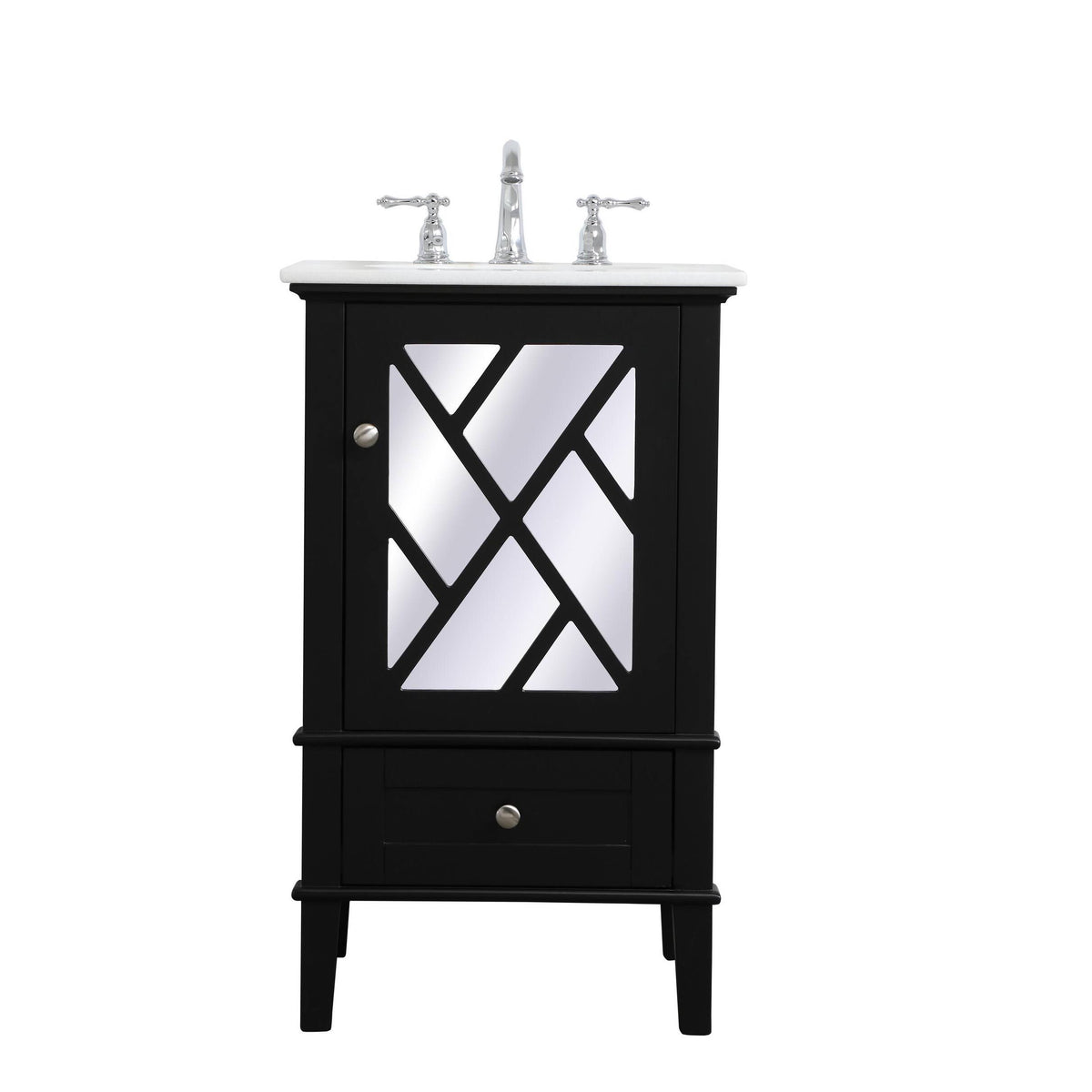 Grey Vanity Cabinet Set with Marble Top G19206