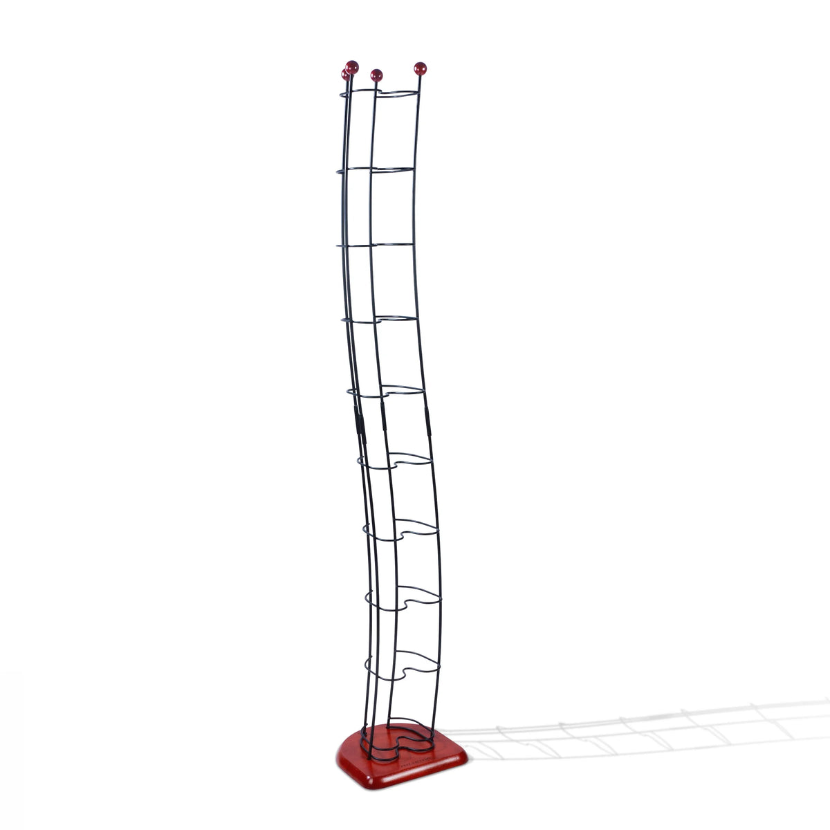 Black Steel CD Tower with Cherry Wood Base P8167