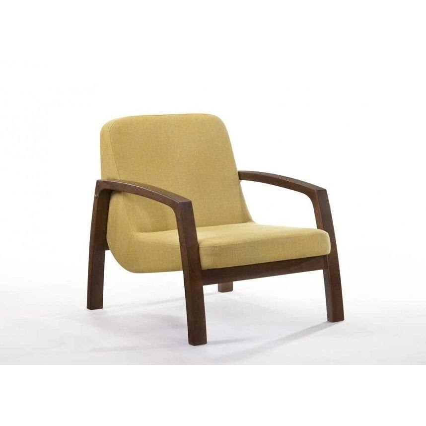 Yellow and Walnut Accent Chair X512054