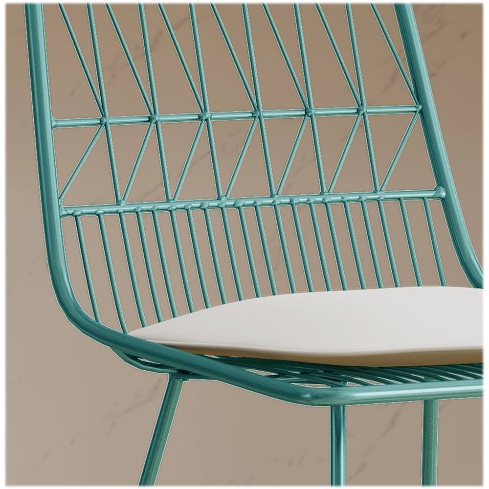 Teal Geometric Iron Cafe Stools (Set of 2) Z5889