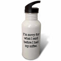 Black 21 oz Sports Water Bottle K1048