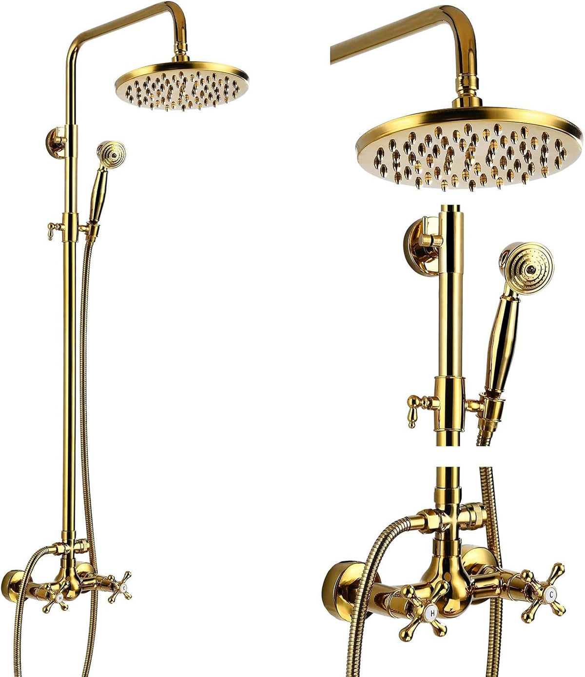 8 Inch Rainfall Shower Head with Handheld Spray Combo Set T464441