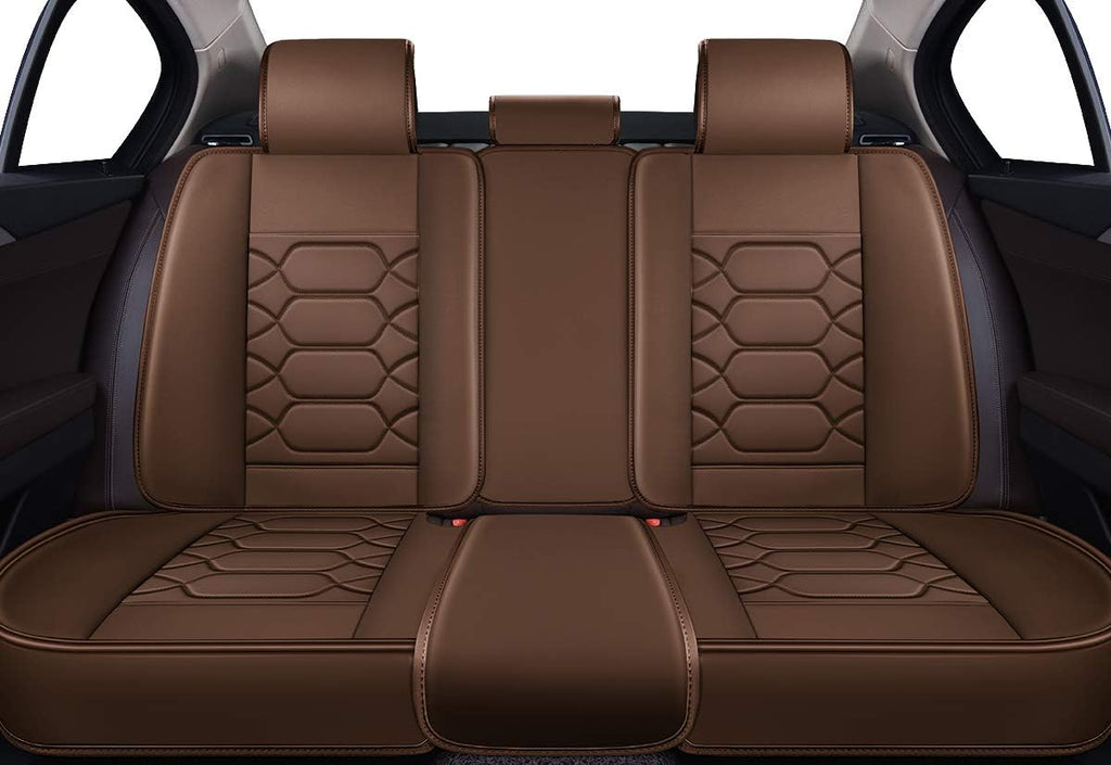 Leather Car Seat Covers, Faux Leatherette Universal Fit Set (Front Pair, Black&Orange) V896
