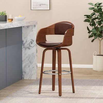 Dark Brown Swivel Bar Stool Z7249