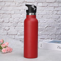 Black Water Bottle Vacuum Insulated Stainless Steel Leak-Proof Wide Mouth Kettle with Straw Lid Y853292