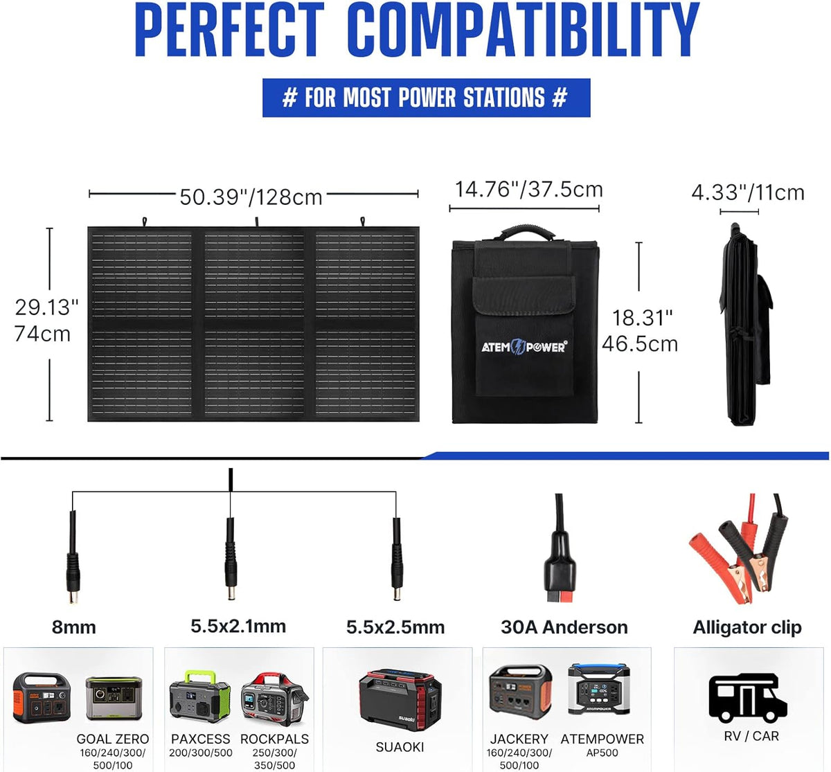 120W Portable Foldable Solar Panel with 20A MPPT Charger Controller S246