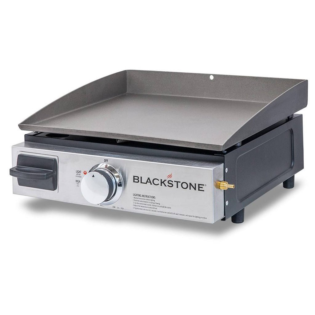 17 in. Table Top 1-Burner Portable Gas Griddle in Stainless Steel and Black F530341