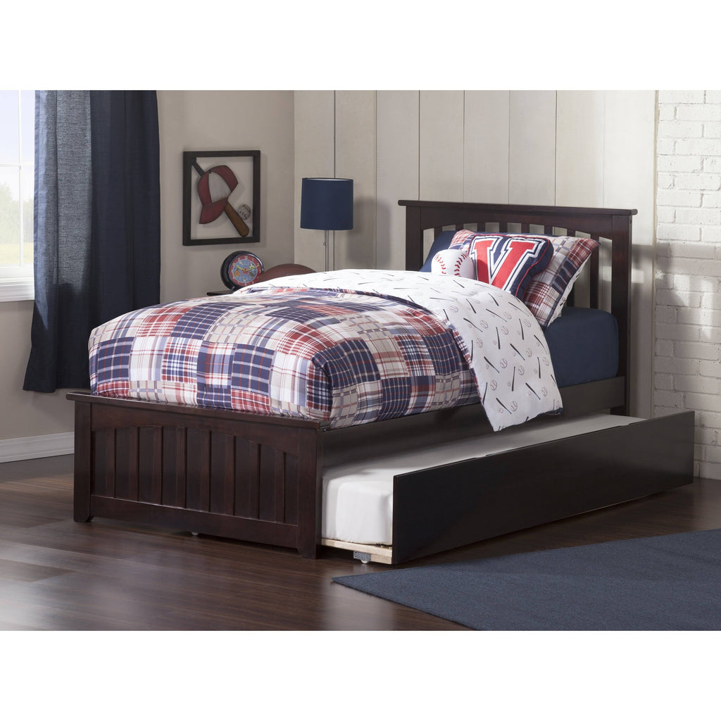 Walnut Twin Extra Long Bed with Trundle Y49579