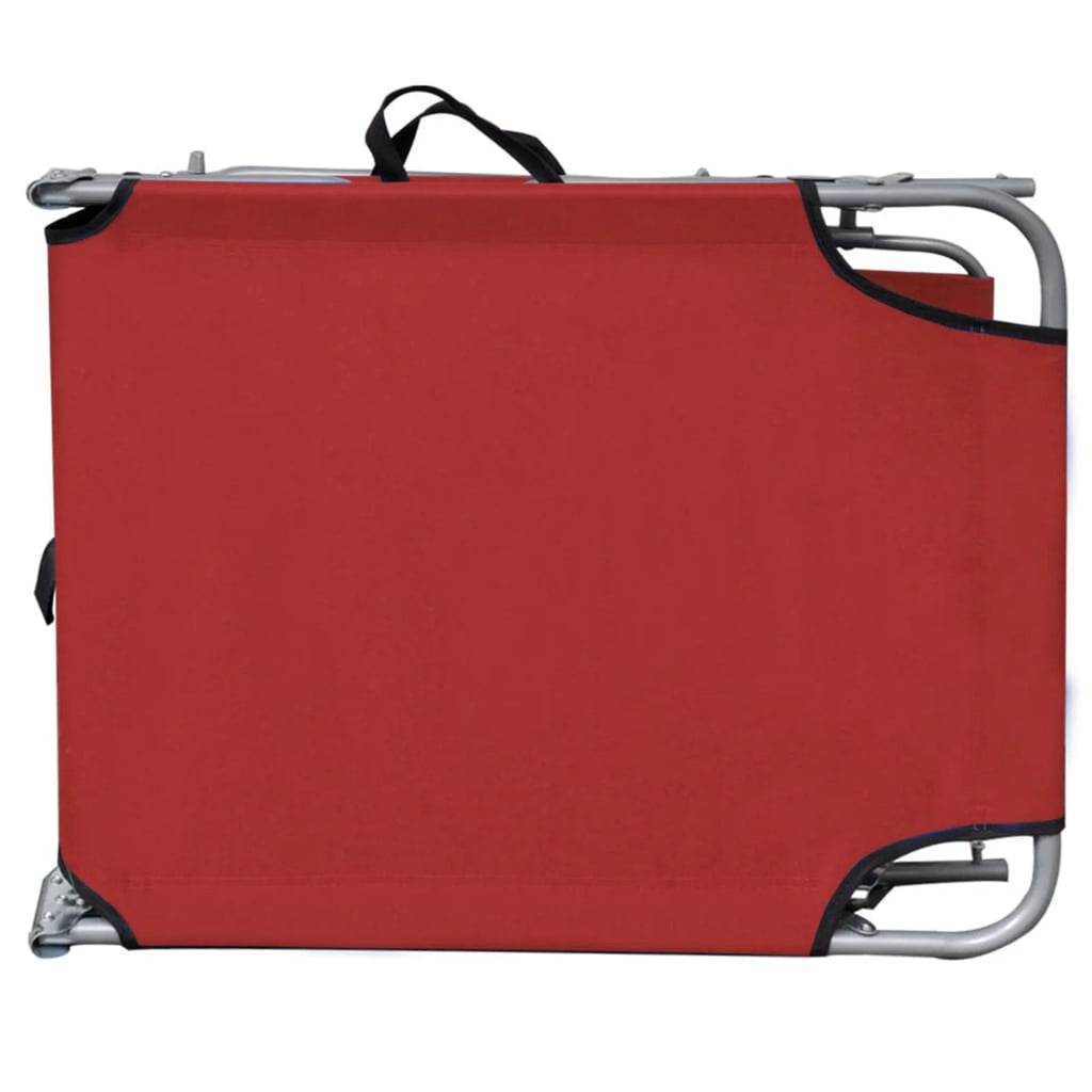 Red Aluminum Adjustable Chaise Chair with Canopy K68798
