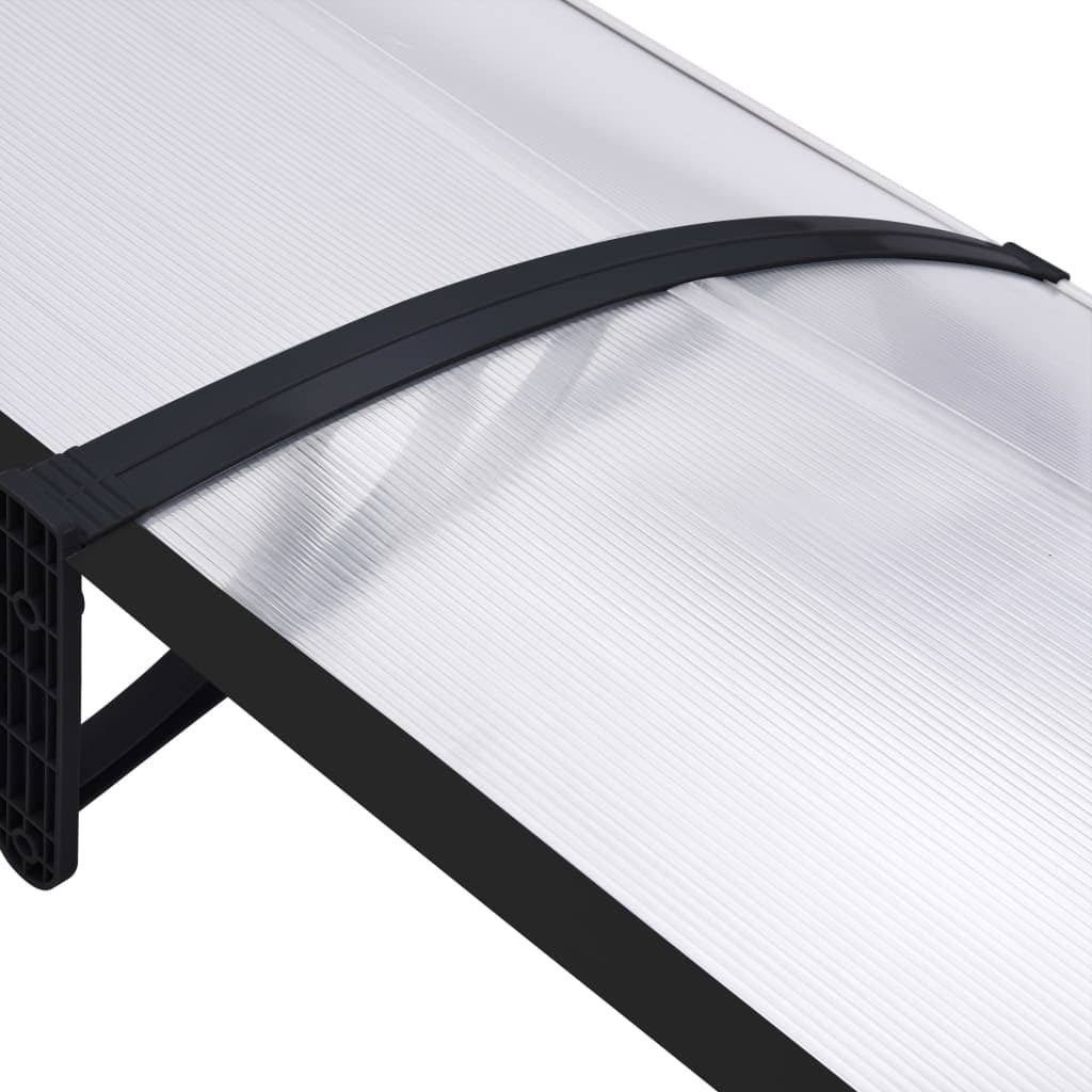 Door Canopy Black and Transparent 118.1x22x31.5x22 PC K78460