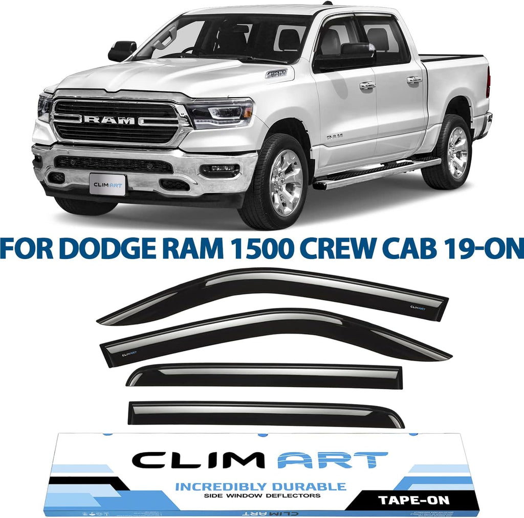 4 pcs Dark Smoke Tape-on Window Deflectors B1884
